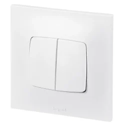Double interrupteur ou va-et-vient Legrand Neptune 0 913 21 coloris blanc 10 A