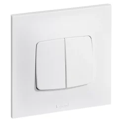 Double interrupteur ou va-et-vient Legrand Neptune 0 913 21 coloris blanc 10 A