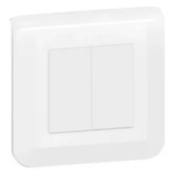 Double interrupteur va-et-vient à vis Legrand Mosaïc blanc