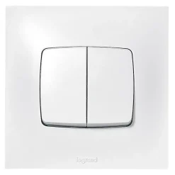 Double poussoir Legrand Neptune Blanc