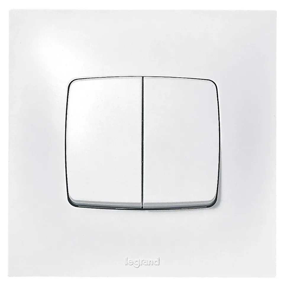 Double poussoir Legrand Neptune Blanc