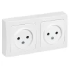 Double prise 2 pôles horizontale ASL Legrand blanc