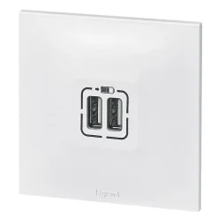 Double prise USB Legrand Neptune Blanc mat