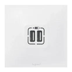 Double prise USB Legrand Neptune Blanc mat