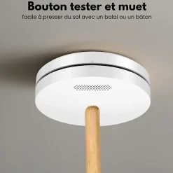 Détecteur de fumée connectable Aroha Link - Batterie 10 ans - Capteur de fumée interconnecté - Alarme incendie - 5 pièces