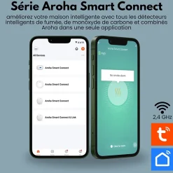 Détecteur de fumée et de monoxyde de carbone Aroha Smart Connect WiFi - Batterie 10 ans - Alarme incendie et CO - 5 pièces