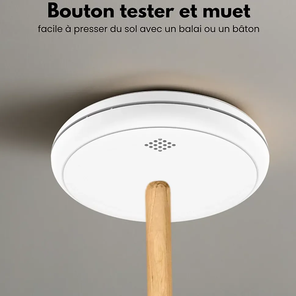 Détecteur de fumée et de monoxyde de carbone Aroha Safety Pro Sleep Line - Batterie 10 ans - Alarme incendie et de CO - 3 pièces