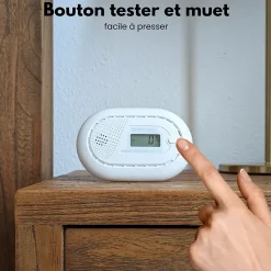 Détecteur de monoxyde de carbone Aroha Smart Connect WiFi - Batterie 10 ans - Alarme de CO connecte Tuya et Smartlife - 2 pièces
