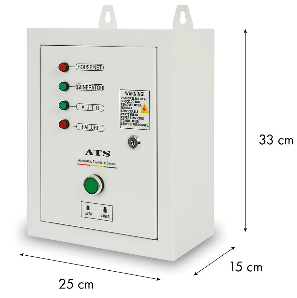 EBERTH ATS commutateur de transfert automatique 3 phases jusqu'à 15kW, 400V tension de service, câble de commande 1,5m ATS inclus