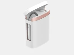Ecouteurs connectés Bluetooth boîtier rose