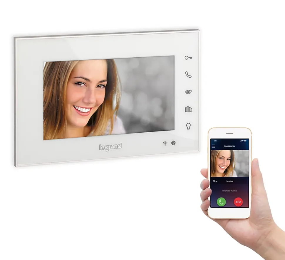 Ecran intérieur connecté Legrand 7" blanc