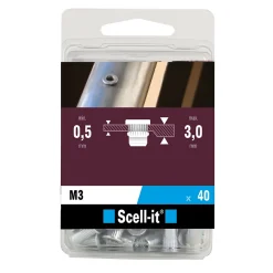 Ecrou aveugle M3 tête plate, 40 pièces