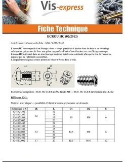 Ecrou Clé de 8 HC8 M8 14X15 Acier zingué - 1 pièce