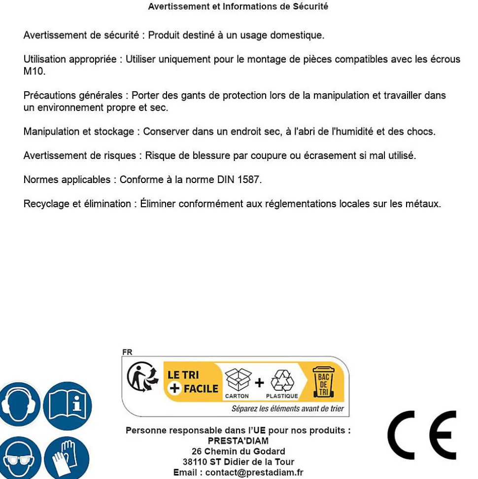 200 Ecrous Borgnes M5 mm - DIN 1587 - Laiton - D-Work