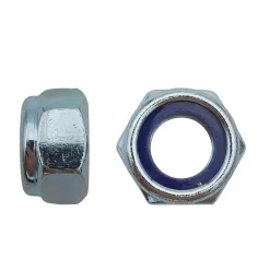 100 Ecrous Freins Indésserrables Bague Nylon M10 mm - DIN 985 - I8I - Zingué blanc - D-Work