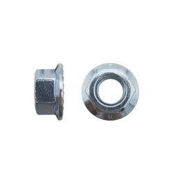 100 Ecrous Hexagonaux à Embase Crantée M10 mm - DIN 6923 - 8 - Zingué blanc - D-Work