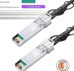 Elfcam - Câble DAC SFP+ à SFP+ 10Gb - 1m, Twinax Attache Directe, Haute Performance