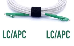 Elfcam - Câble Fibre Optique LC/APC à LC/APC - 20m (Blanc), Jarretière Optique Simplex Monomode 9/125um LSZH