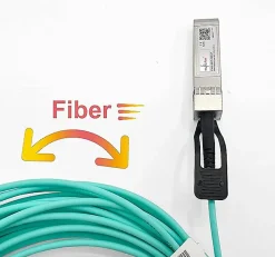 Elfcam - Câble Optique Actif SFP+ à SFP+ - 100m, AOC 10 Gbit/s OM3, Ultra Performant, Réseau Professionnels, PC