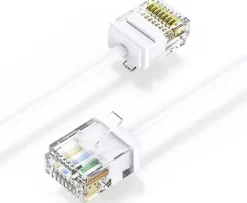 Elfcam - Câble RJ45 Cat 6 Slim 7m (Blanc) - 32AWG Ultra Fin, Réseau LAN/WAN, Haut Débit, Idéal PC, Box, Routeur