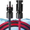 Elfcam - 2 Câbles Solaires 4mm² 15m, Connecteurs M/F, 12AWG, DC1500V, IP68, Anti-UV, Certifié TUV