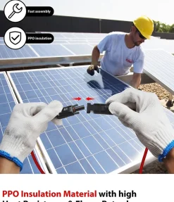 Elfcam - 2 Câbles Solaires 4mm² 4m, Connecteurs M/F, 12AWG, DC1500V, IP68, Anti-UV, Certifié TUV