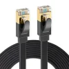 Elfcam - 25m Câble Ethernet RJ45 Cat7 Flat Noir, 10Gbps 600MHz, Cuivre, SFTP, Anti-Bruit, PC, Modem, Routeur