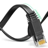 Elfcam - 10m Câble Ethernet RJ45 Cat7 Flat Noir, 10Gbps 600MHz, Cuivre, SFTP, Anti-Bruit, PC, Modem, Routeur