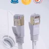 Elfcam - 12m Câble Ethernet RJ45 Cat7 Flat Blanc, 10Gbps 600MHz, Cuivre, SFTP, Anti-Bruit, PC, Modem, Routeur