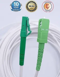 Elfcam - 35m Câble Fibre Optique SC/APC à SC/APC, Simplex Monomode 4,0mm avec PTO, Rallonge Fibre sans Perte