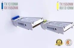 Elfcam - 2 Modules SFP BIDI 1,25 Gbps - SC Monomode, DDM, 10 km, TX1310/RX1550 & TX1550/RX1310