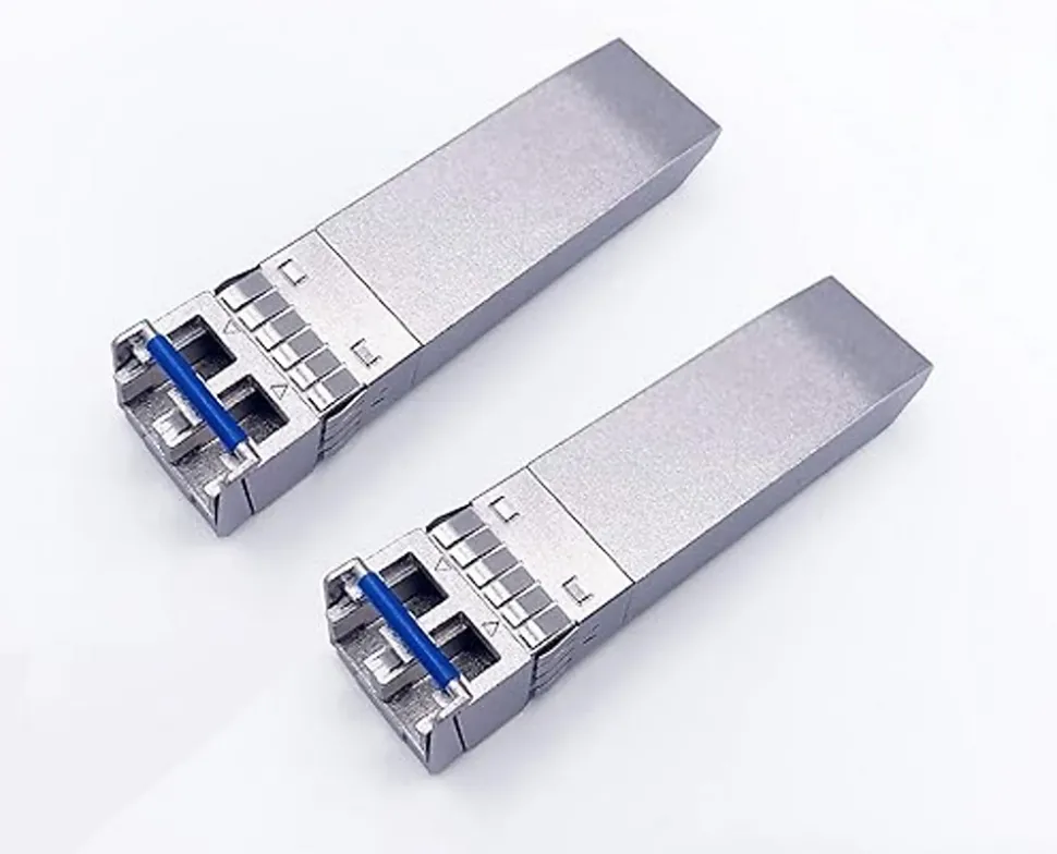 Elfcam - 2 Modules SFP+ 10 Gbps - LC/UPC Monomode OS2, 1310nm 10GBase-LR, 10 km, Compatibles Freebox Ultra