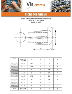 Embout rond envellopant caoutchouc vulcanisé Noir Pour Tube 22 à 23 - 30 pièces