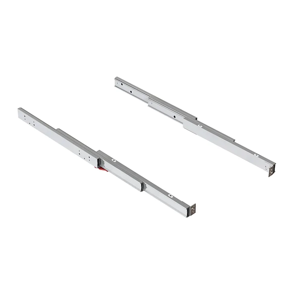 Emuca Coulisses de table télescopique Shot, Aluminium, Inox anodisé