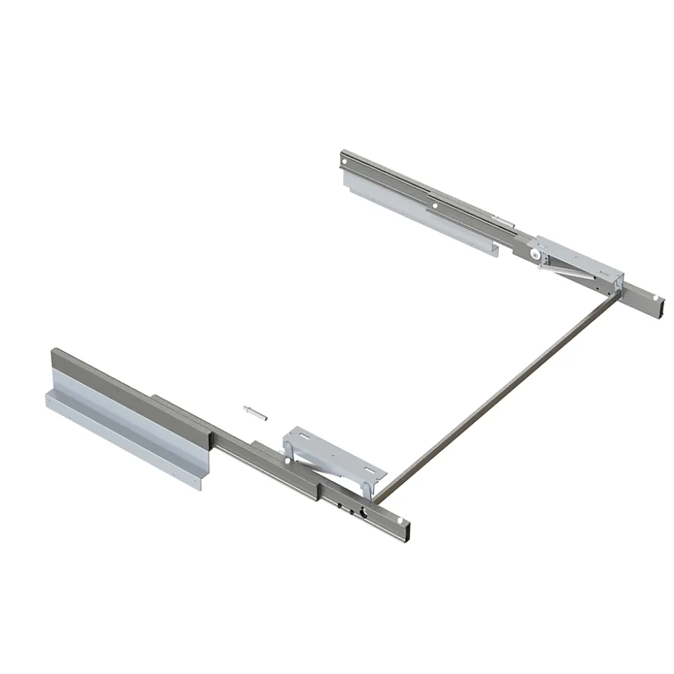 Emuca Coulisses pour table extensible et relevable Oplà Folding+39 M120, Aluminium, Inox anodisé