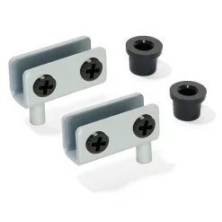 Emuca Jeu de charnières intérieures pour porte Verre, épaisseur 4-6mm, Acier, Gris métallisé