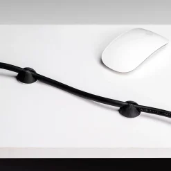 Emuca Lot de 2 Chemin de câbles sous le bureau, Longueur 430 mm, Acier, Peint en noir