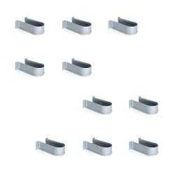 Emuca Lot de 10 Economiseurs de siphon de tiroir de bain, courbés, Plastique, Gris