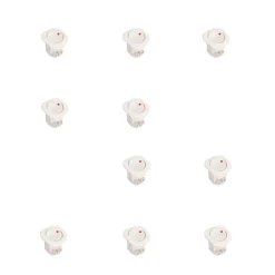 Emuca Lot de 10 interrupteurs à encastrer D21x21, Plastique, Blanc