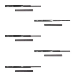 Emuca Lot de 5 jeux de Coulisses pour tiroirs, roulement à billes, hauteur 45mm, profondeur 450mm, sortie totale, Noir