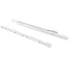 Emuca Lot de 5 jeux de coulisses a roulettes pour tiroir T30, drop lock, longueur 550mm, sortie partielle, Acier, Blanc