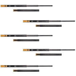 Emuca Lot de 5 jeux de Coulisses pour tiroirs, roulement à billes, hauteur 45mm, profondeur 350mm, sortie totale, zingué