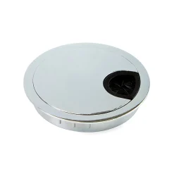 Emuca Lot de 8 passe-câbles circulaires, diamètre 60mm, à encastré Zamak, Chromé