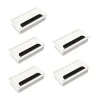 Emuca Lot de 5 Passe-câbles pour tables Quadrum, rectangulaires, 159x80mm, à encastrer, Aluminium, Peint en blanc