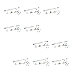Emuca Lot de 10 pistons pour portes Relevable H, 5kg, course 100mm, avec loquets, acier et plastique, gris métallisé