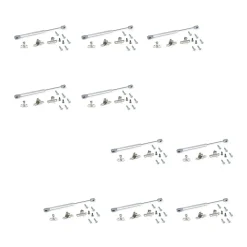 Emuca Lot de 10 pistons pour portes Relevable H, 11kg, course 100mm, avec loquets, acier et plastique, gris métallisé