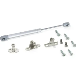 Emuca Lot de 10 pistons pour portes Relevable H, 11kg, course 100mm, avec loquets, acier et plastique, gris métallisé