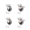 Emuca Lot de 4 roulettes Slip avec plétine de montage, diamètre 50mm, Acier et Plastique, Gris Plastique