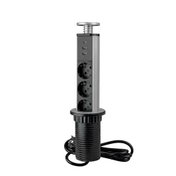 Emuca Multiconnecteur élevable Vertikal A+C, EU, Peint en aluminium, Plastique et Aluminium.