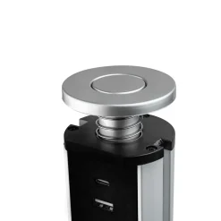 Emuca Multiconnecteur élevable Vertikal A+C, EU, Peint en aluminium, Plastique et Aluminium.